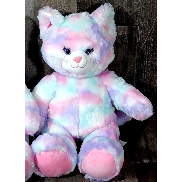 Build-A-Bear Pastel Tie-Dye Meowing Kitty Plush 16" Soft Stuffed Cat Toy - Picture 6 of 8